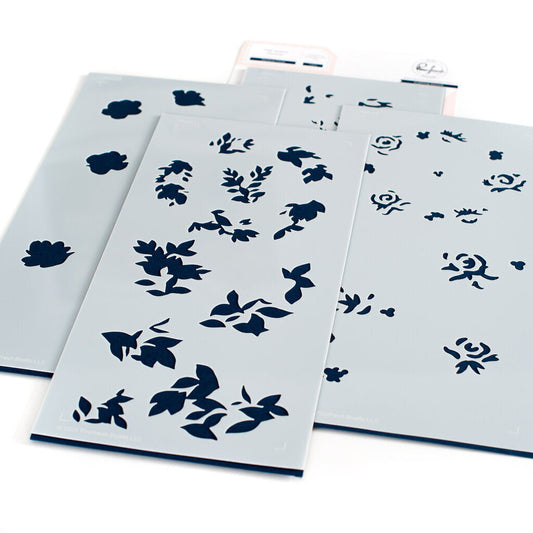 Rainbow Floral Washi Layering Stencil