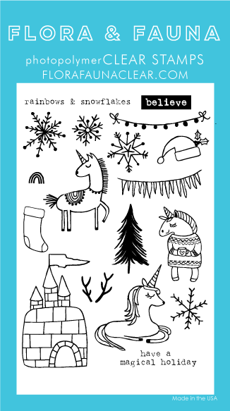 Unicorn Ice castle Stamp Set