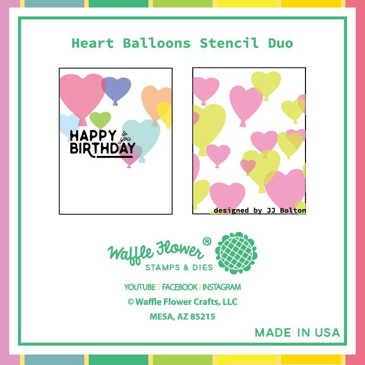 Heart Balloons Stencil Duo