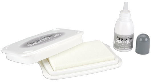 StazOn Opaque Cotton White Solvent Ink Kit