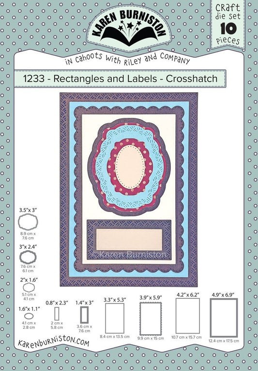 Rectangles and Labels - Crosshatch Dies