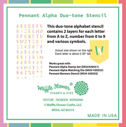 Pennant Alpha Duo-tone Stencil