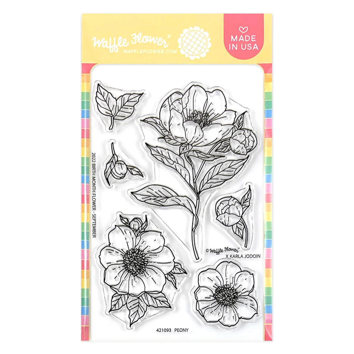 September Birth Flower - Peony Stamp Set