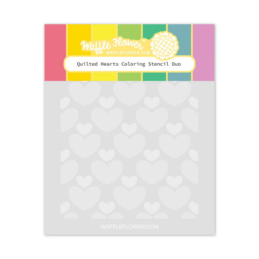 Quilted Hearts Coloring Stencil Duo
