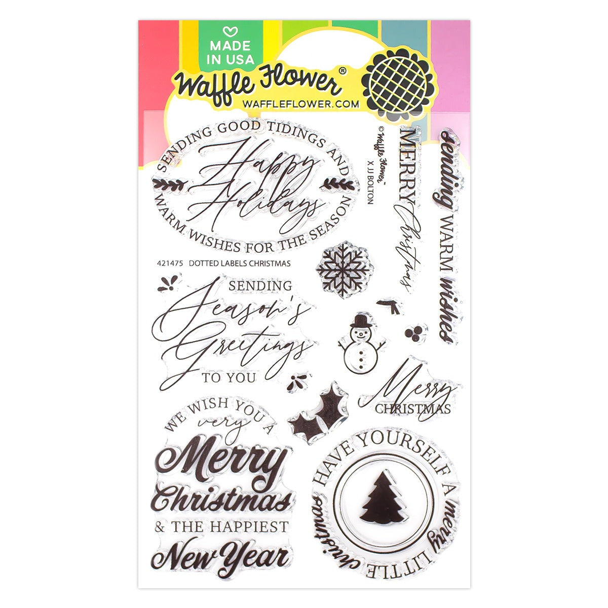 Dotted Labels Christmas Stamp Set