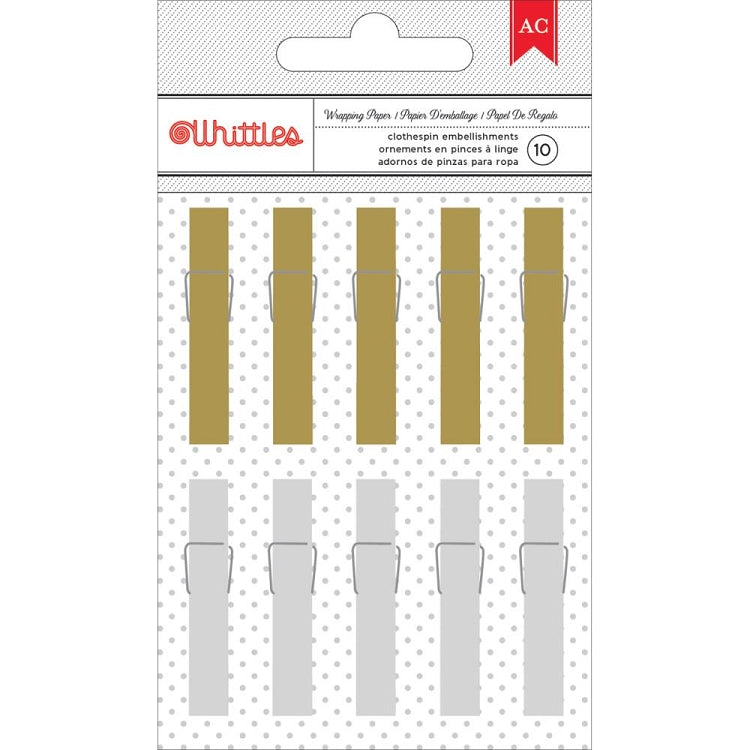 Deck the Halls Gold & Silver Clothespins