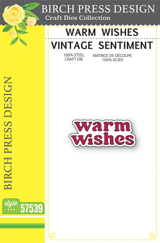 Warm Wishes Vintage Sentiment Die