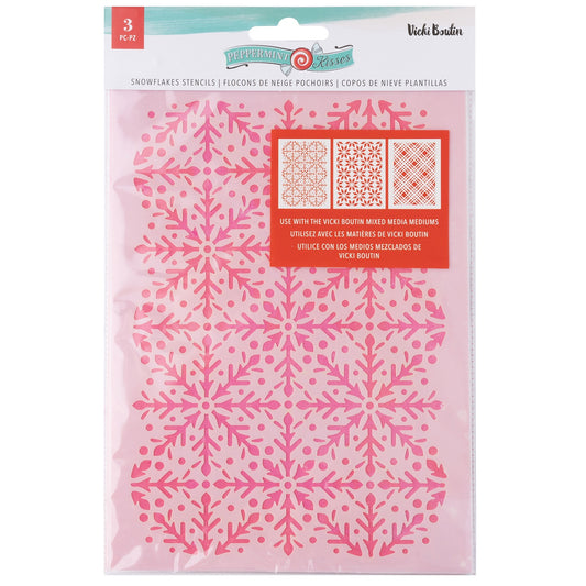 Peppermint Kisses Snowflakes Stencil Pack