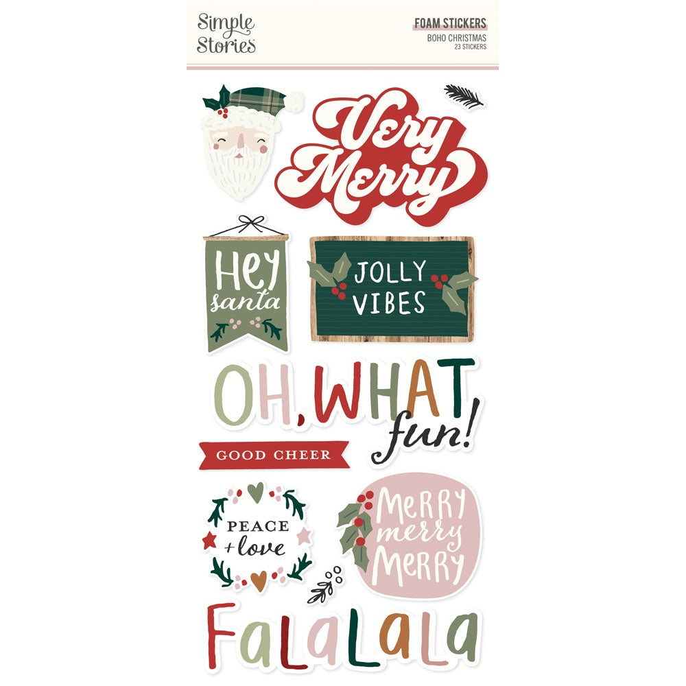 Boho Christmas Foam Stickers