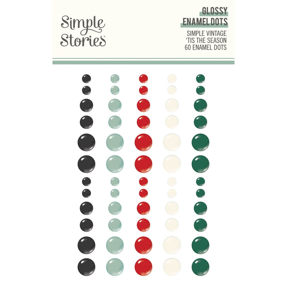 Simple Vintage 'Tis The Season Enamel Dots