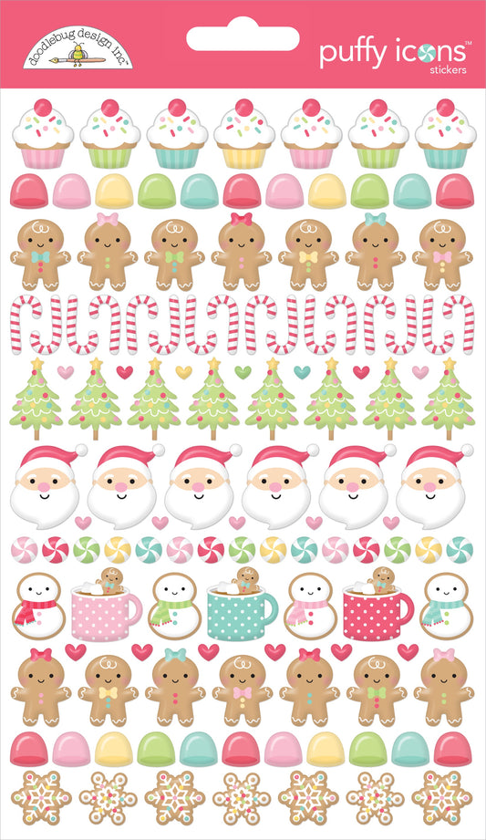 Gingerbread Kisses Puffy Stickers