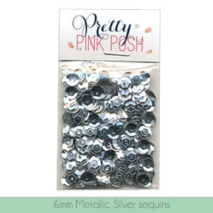 6mm Metallic Silver Sequins