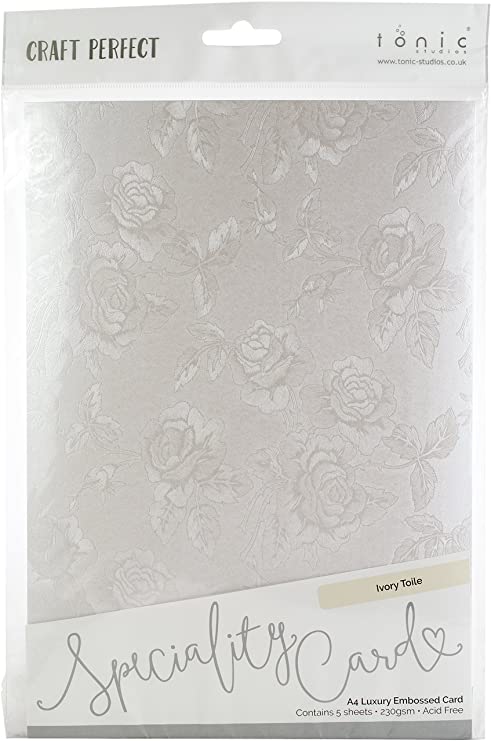 Luxury Embossed Cardstock 8.5 x 11 Ivory Toile