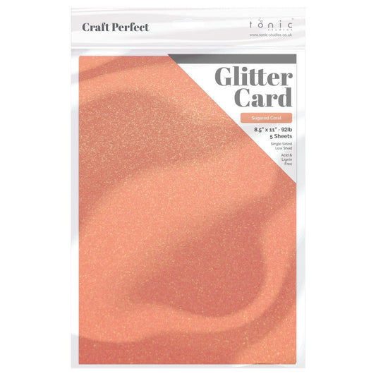 Glitter Cardstock 8.5x11 Sugared Coral