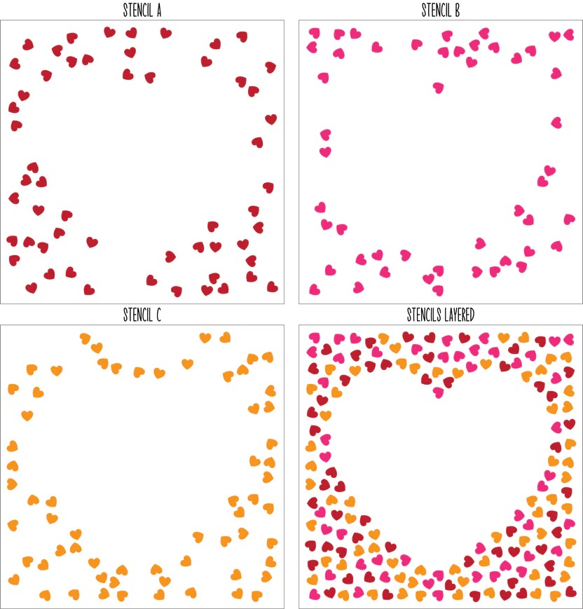 Heart of Hearts Layering Stencils