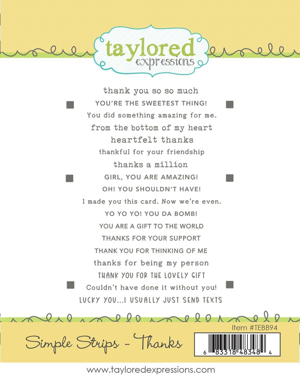 Simple Strips - Thanks Stamp Set