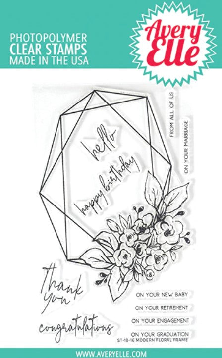 Modern Floral Frame Stamp Set