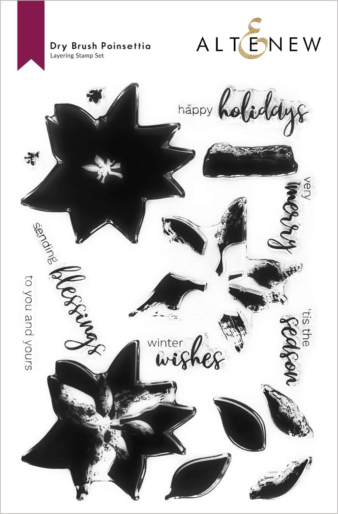 Dry Brush Poinsettia Stamp Set