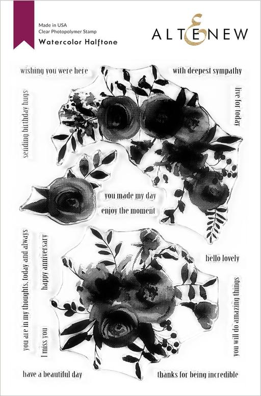 Watercolor Halftone Stamp Set