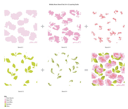 Blobby Roses Stencil Set