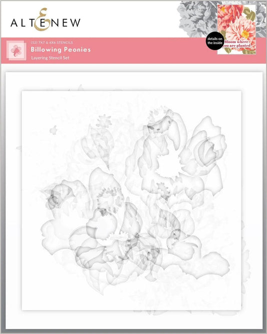 Billowing Peonies Stencils