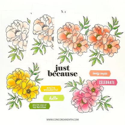 Blended Petals Stencil Set