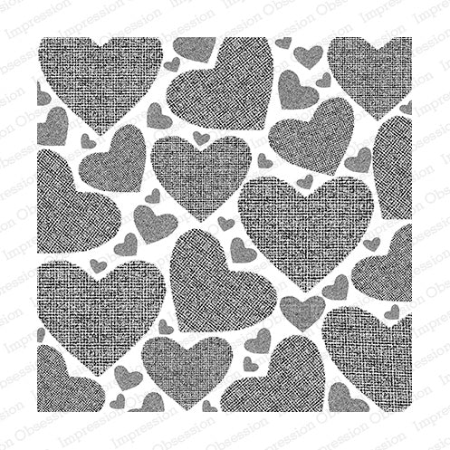 Textured Hearts Background Stamp