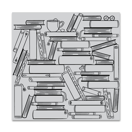 Book Stacks Bold Prints Stamp
