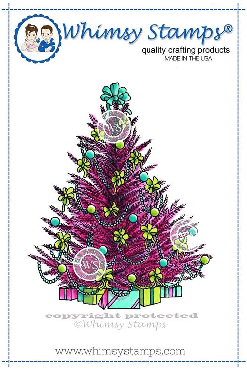 Christmas Tree Rubber Cling Stamp