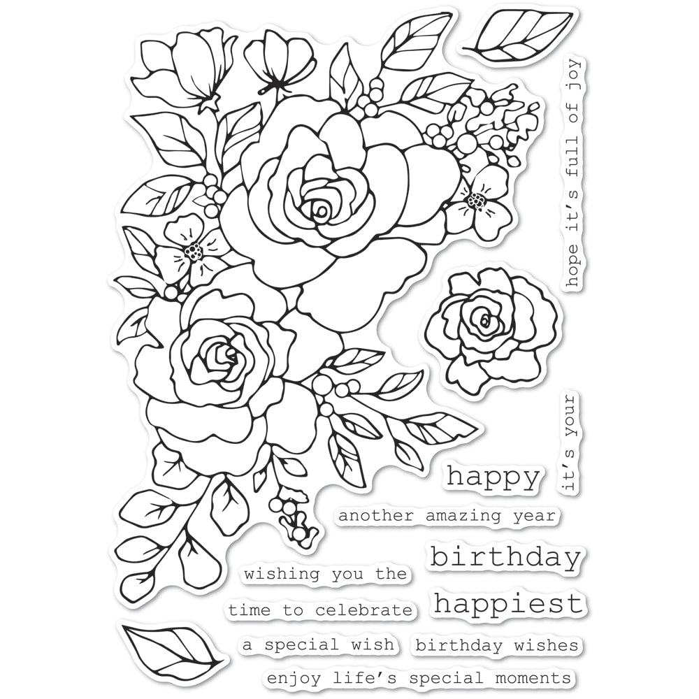 Birthday Rose Corner Stamp Set