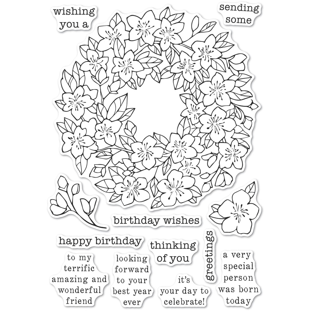 Cherry Blossom Wreath Stamp Set