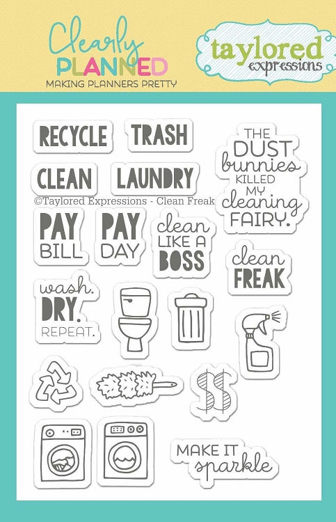 Clearly Planned Clean Freak Stamp Set