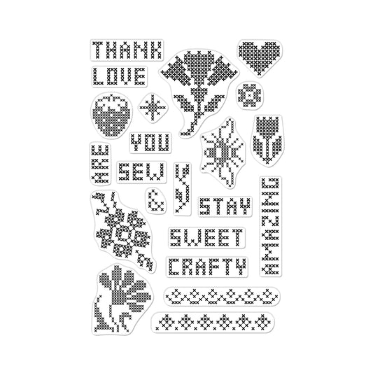 Cross Stitch Patterns Stamp Set