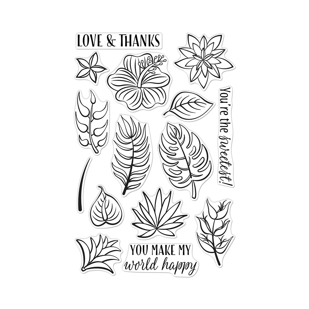 Tropical Flowers Stamp Set