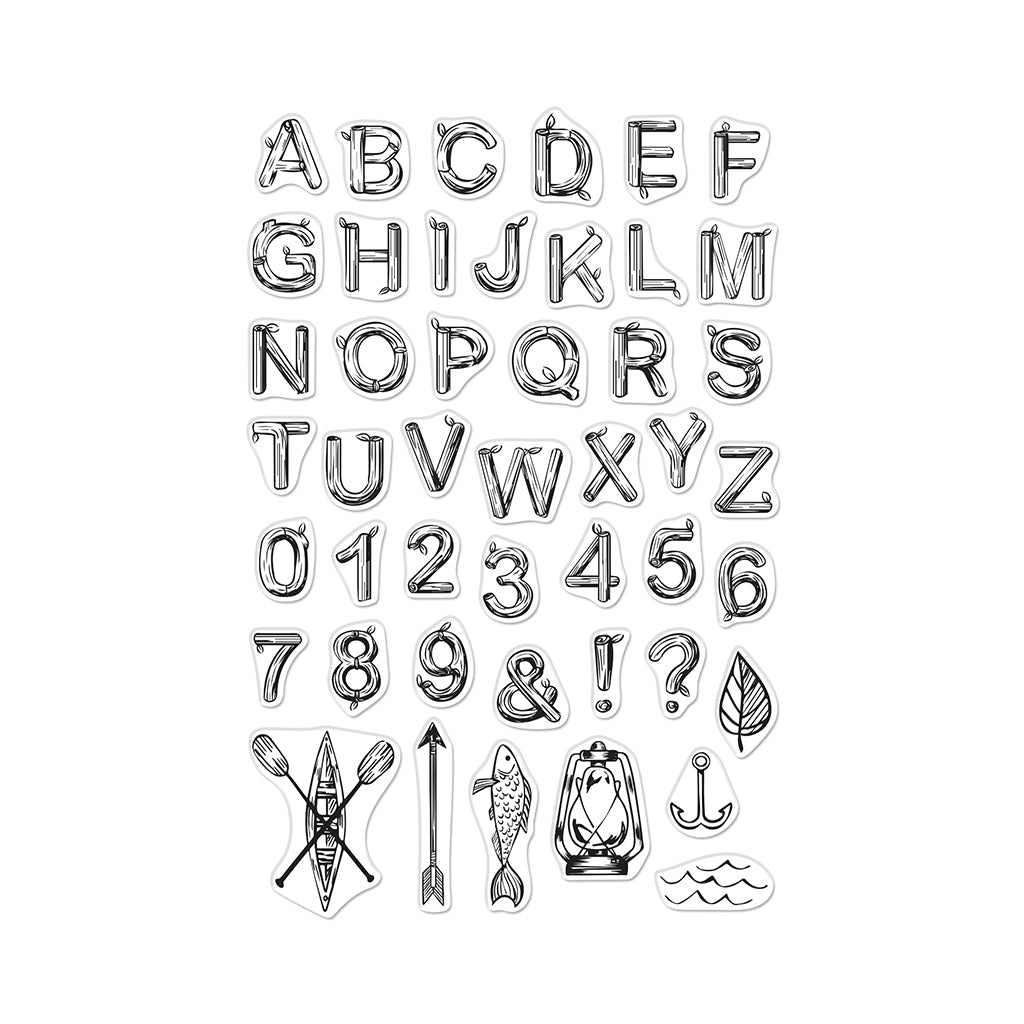 Log Letters and Numbers Stamp Set