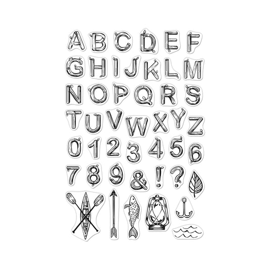 Log Letters and Numbers Stamp Set