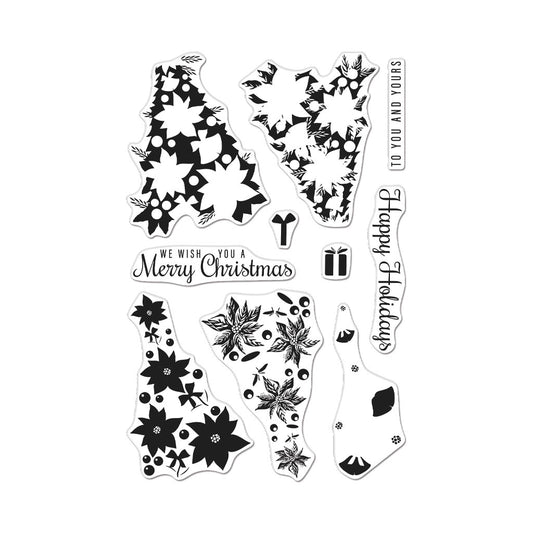 Color Layering Poinsettia Christmas Tree Stamp Set