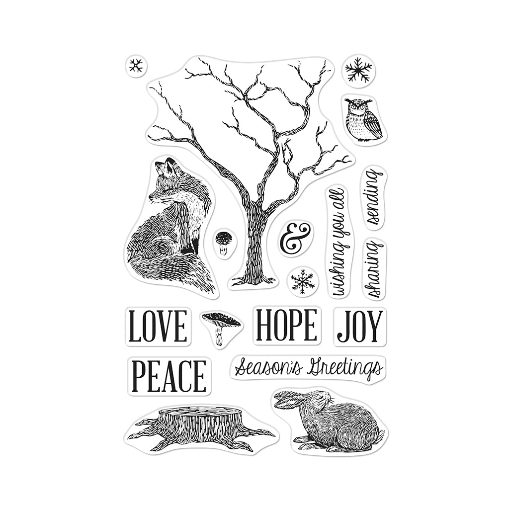 Winter Tree and Animals Stamp Set