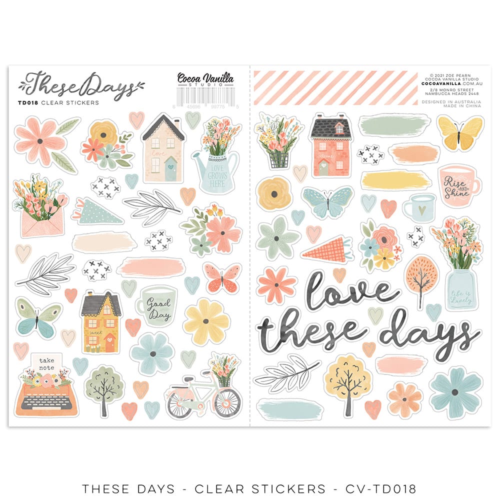 These Days Clear Stickers