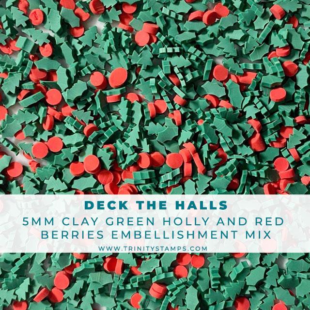 Deck The Halls - Holly and Berries Clay Embellishment Mix