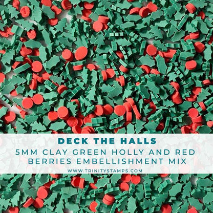 Deck The Halls - Holly and Berries Clay Embellishment Mix