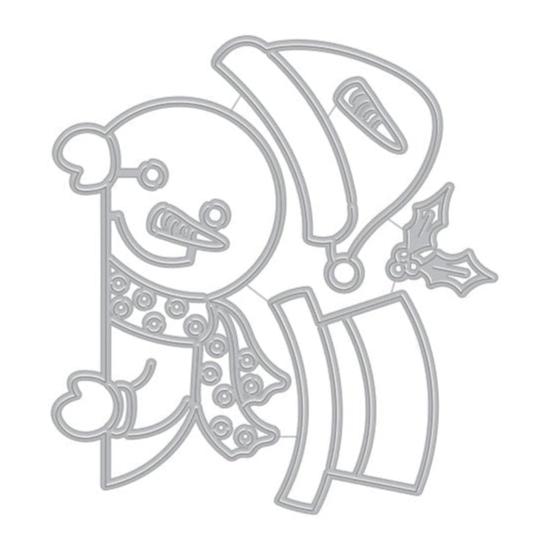 Peeking Snowman Fancy Die