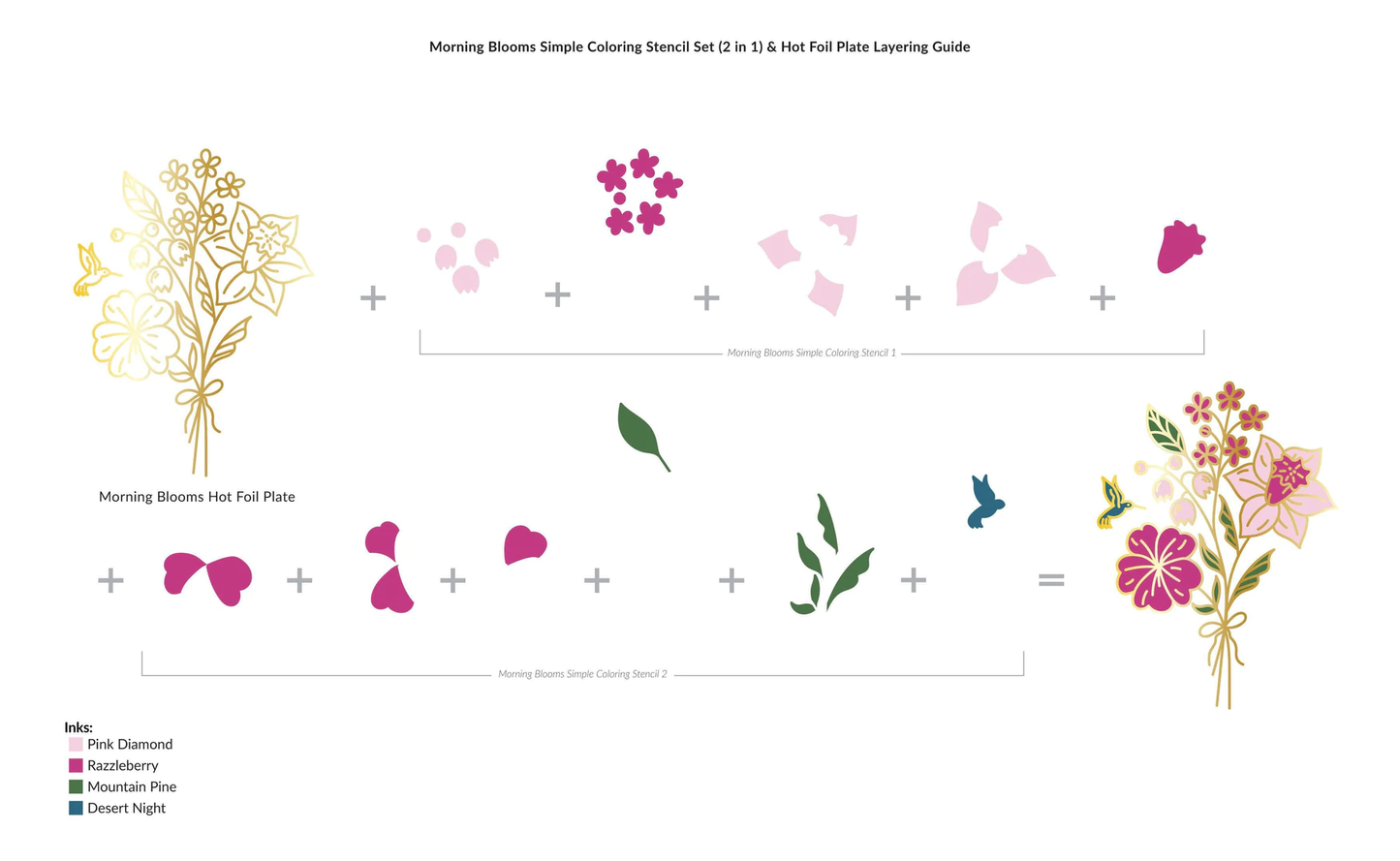 Morning Blooms Simple Coloring Stencil Set