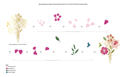 Morning Blooms Simple Coloring Stencil Set