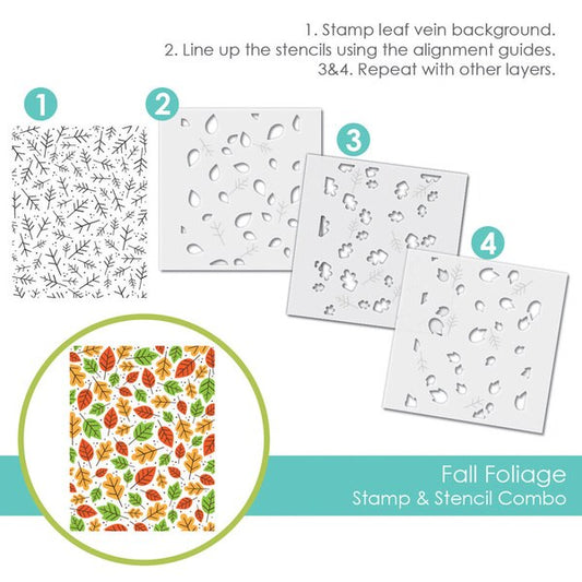 Fall Foliage Stamp & Stencil Combo