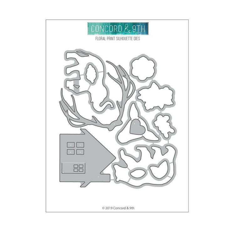 Floral Print Silhouette Dies