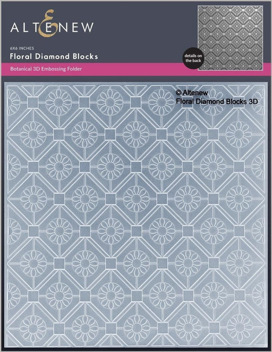 Floral Diamond Blocks 3D Embossing Folder