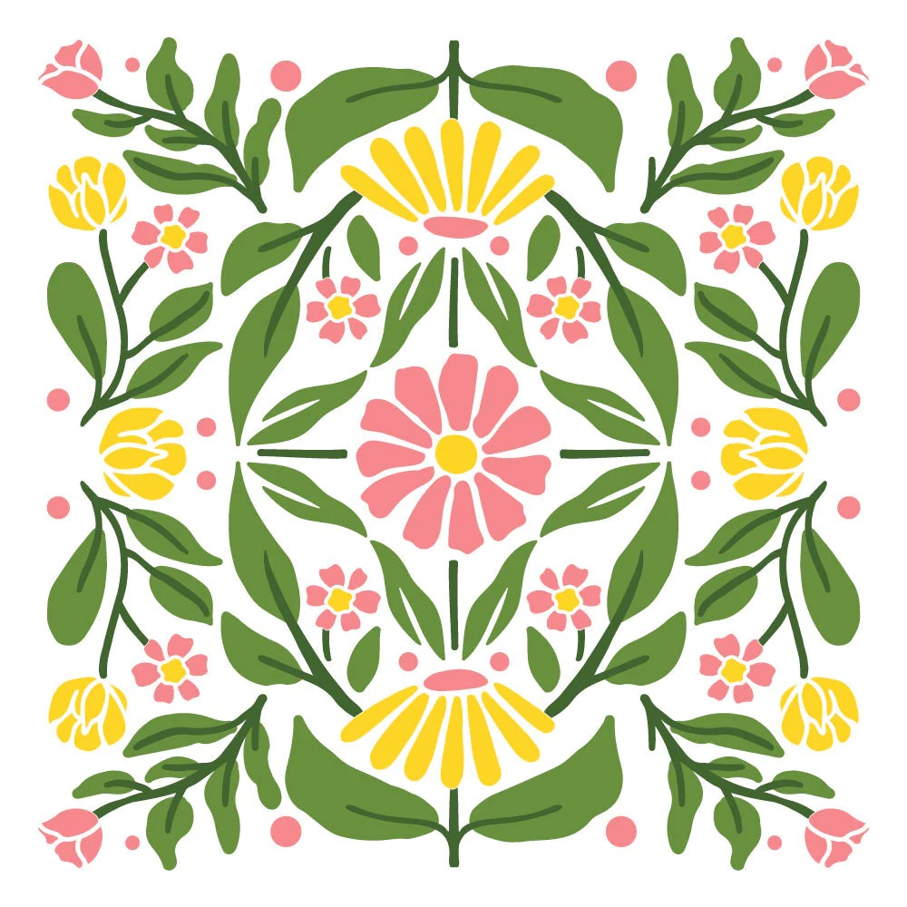 Folk Art Daisy Stencils