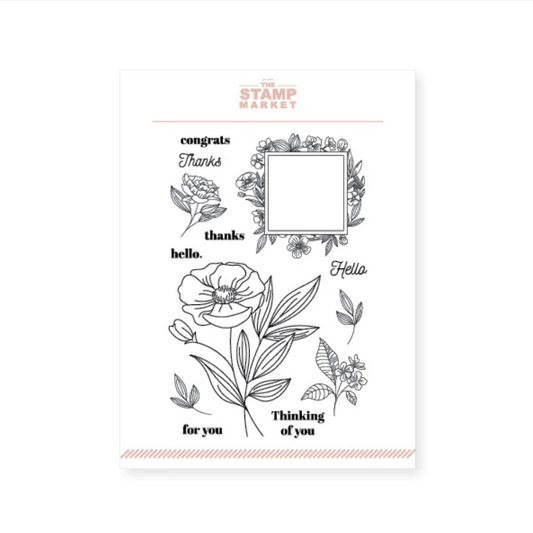 Framed Floral Stamp Set