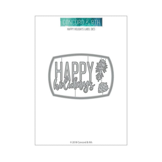 Happy Holidays Label Dies